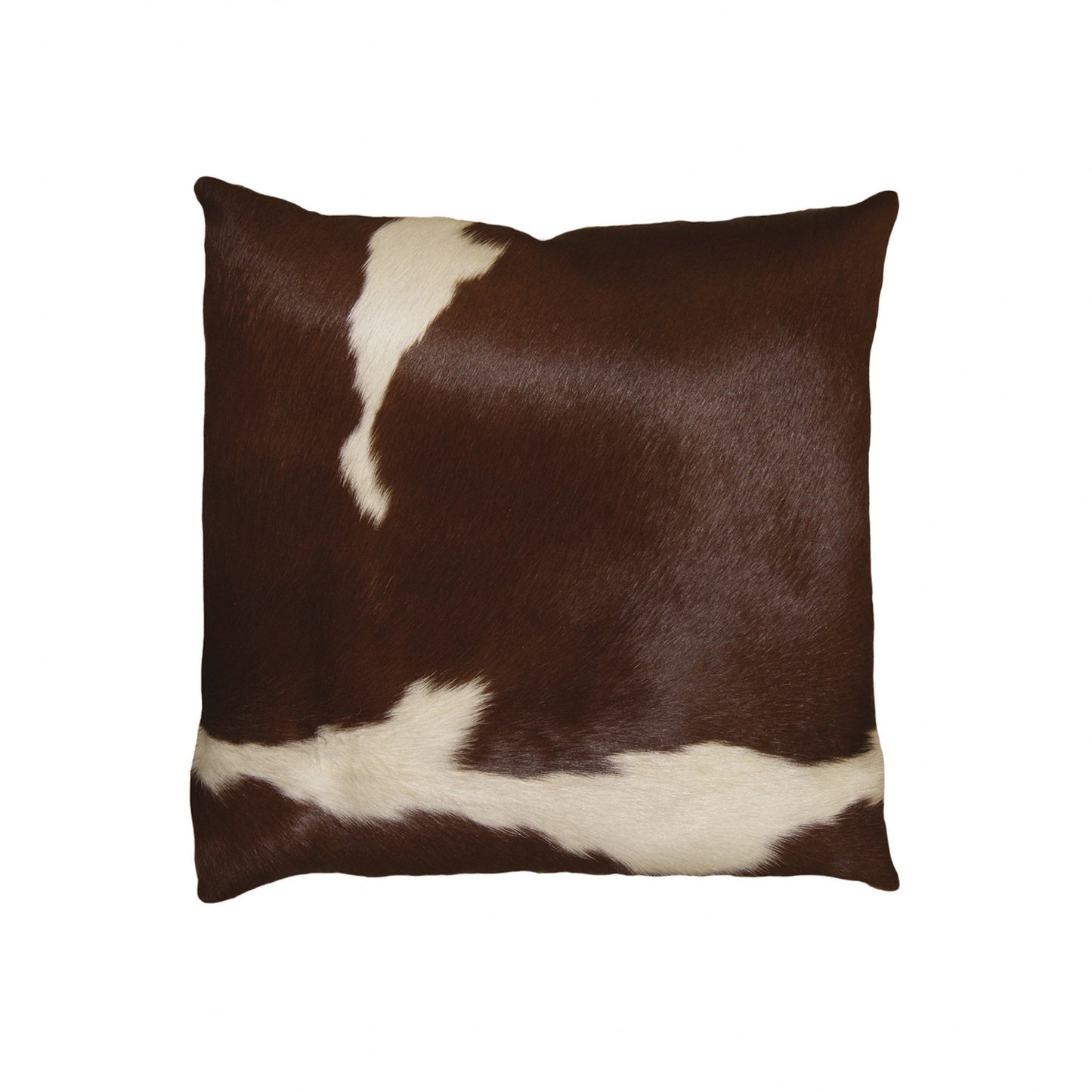 18" X 18" X 5" Brown And White Cowhide Pillow