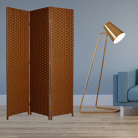 54" X 72" Dark Brown Wood 3 Panel Screen