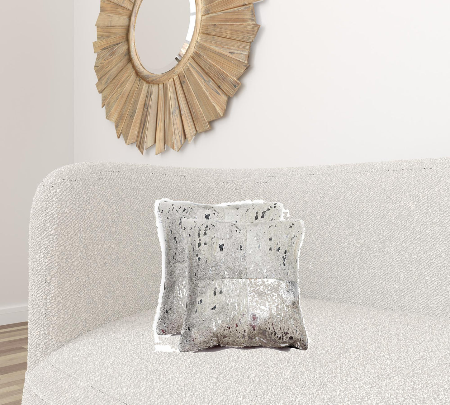 18" X 18" X 5" Silver And Gray Quattro Pillow 2 Pack