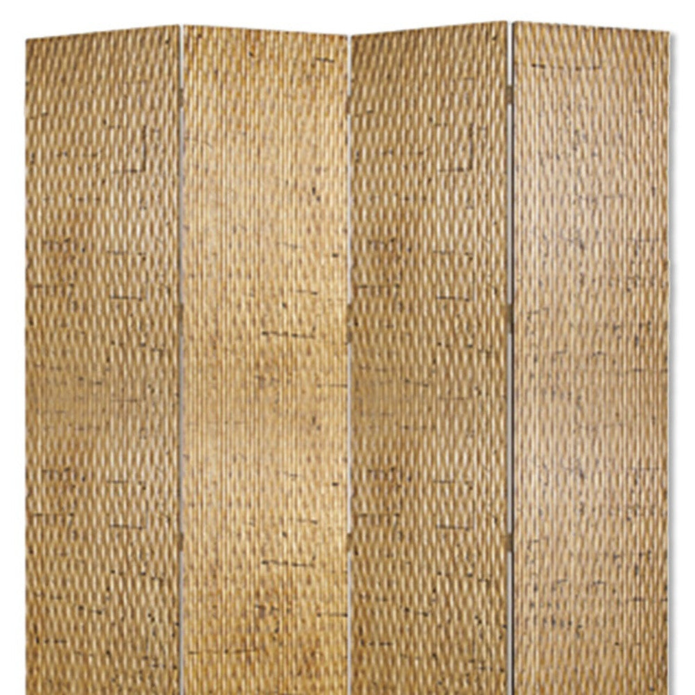 84" X 84" Gold Wood Screen
