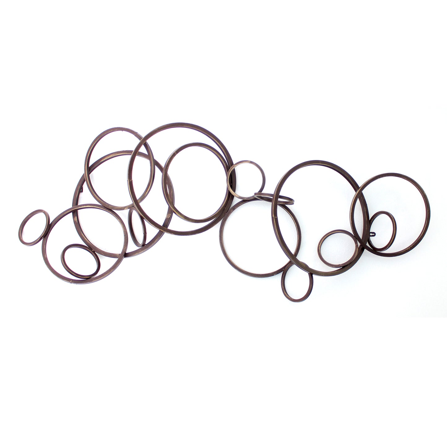 55" X 22" X 7" Silver Industrial Metallic Multi Circle Wall Decor