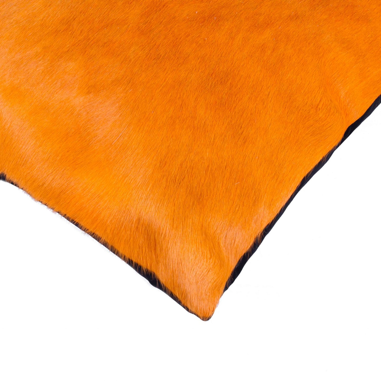 18" X 18" X 5" Orange Cowhide Pillow