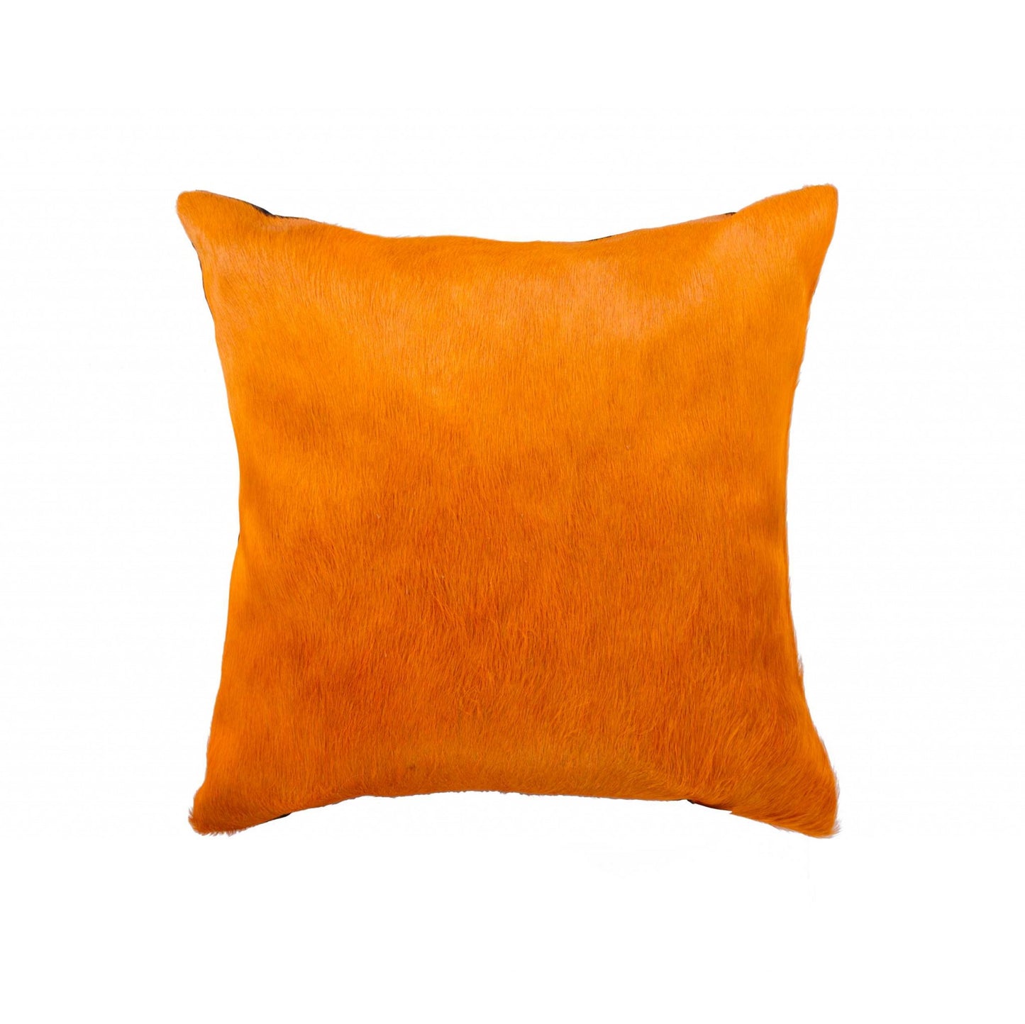18" X 18" X 5" Orange Cowhide Pillow