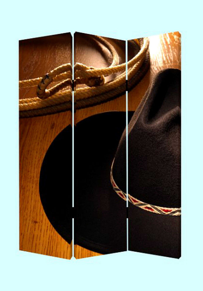 48" X 72" Multi Color Wood Canvas Round Up Screen