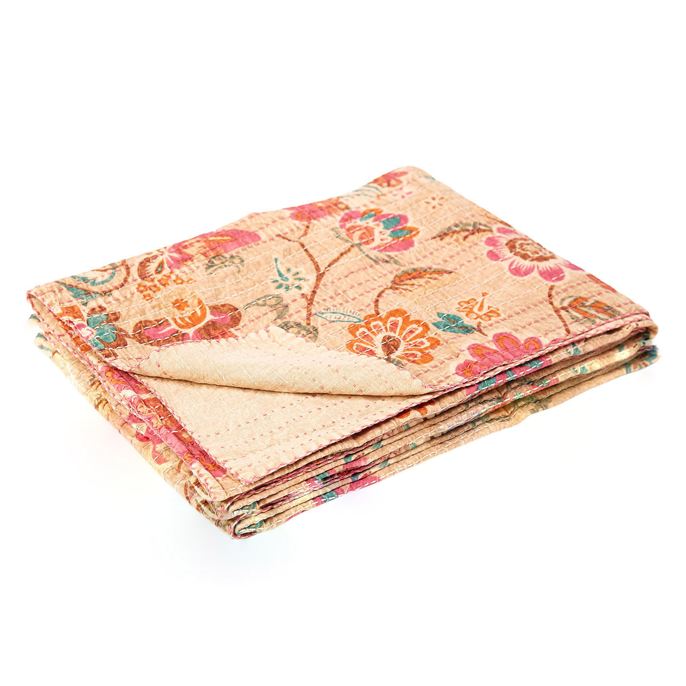 50" X 70" Multi-Color Kantha Cotton - Throw