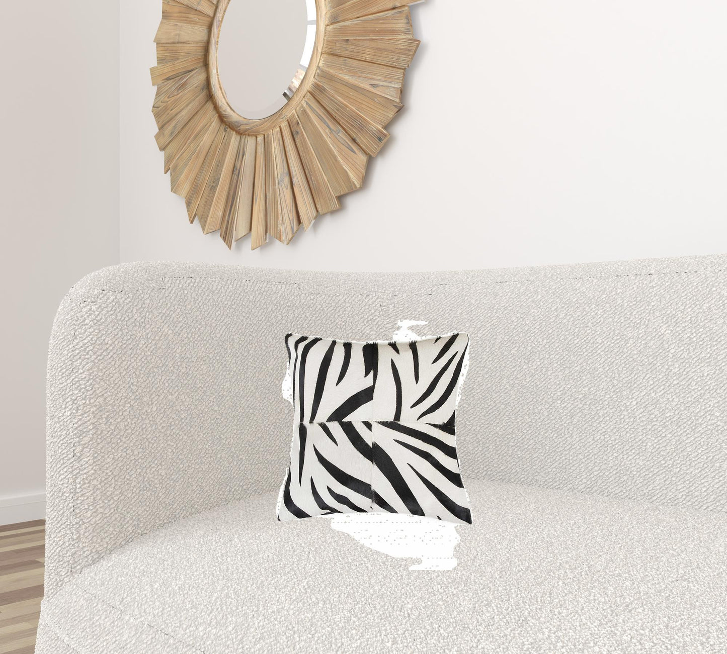 18" X 18" X 5" Zebra Black On White Quattro Pillow
