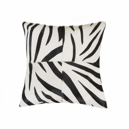 18" X 18" X 5" Zebra Black On White Quattro Pillow