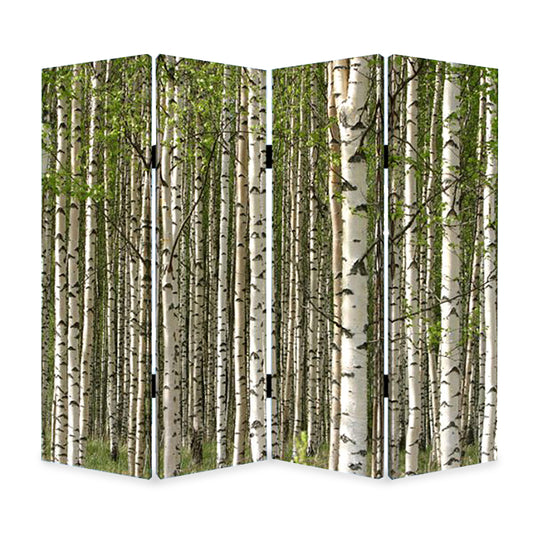 84" X 84" Multi Color Wood Canvas Prolific Forrest Screen
