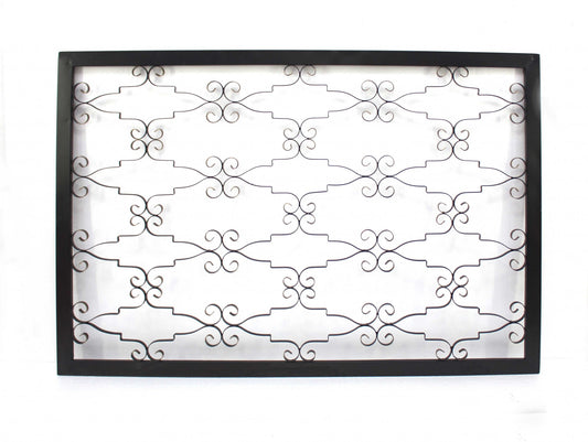 63" X 43" X 1" Black Wooden Framed Metal - Wall Decor