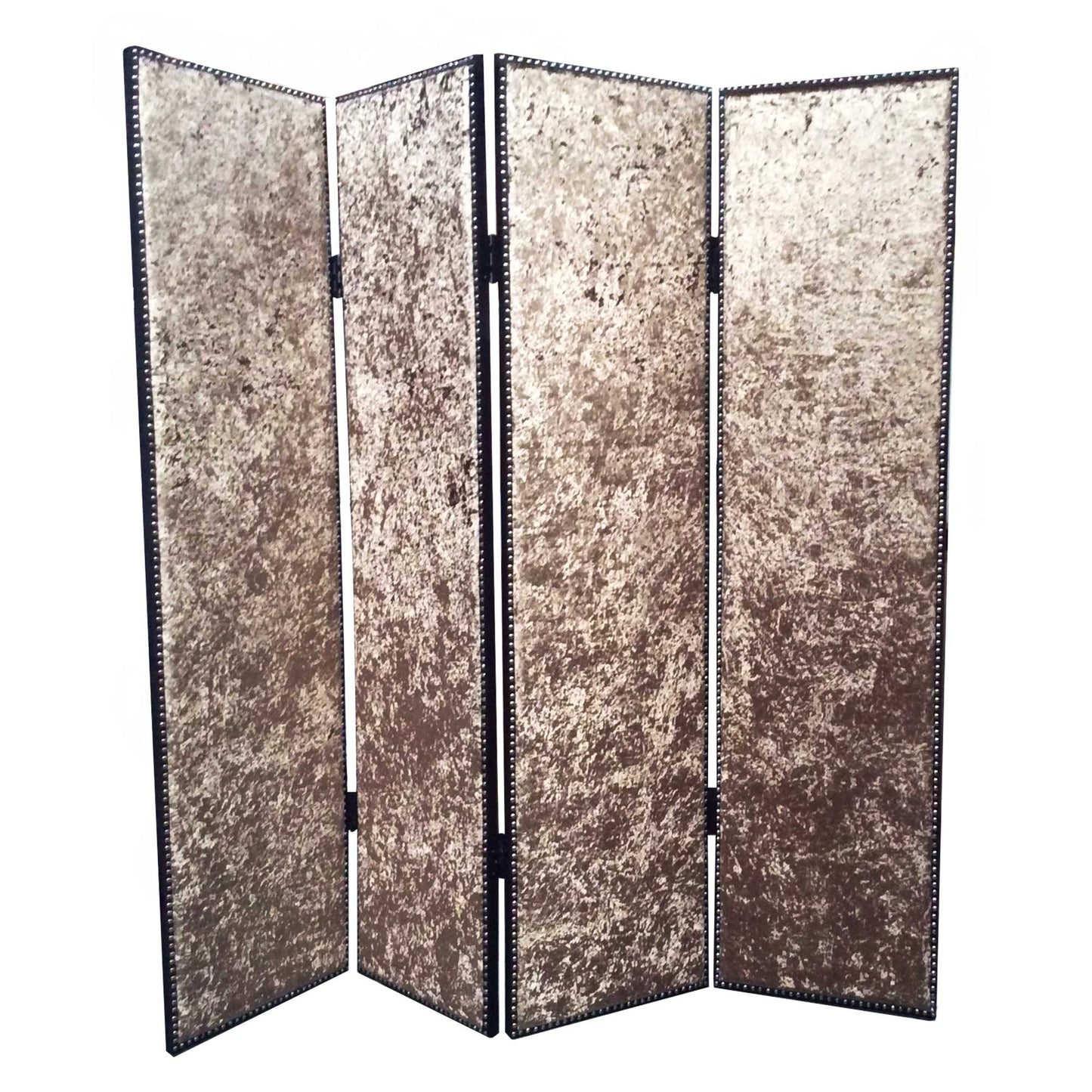 84 X 84 Bronze Wood & Fabric Screen