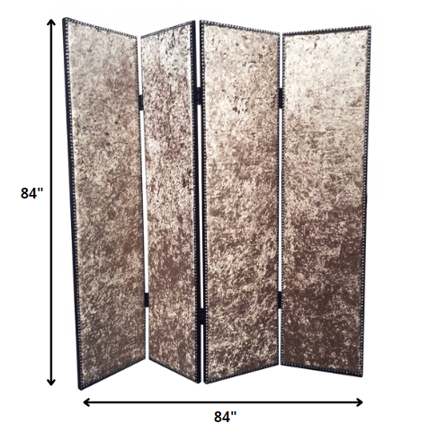 84 X 84 Bronze Wood & Fabric Screen