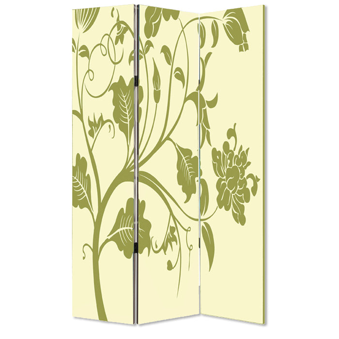 48" X 72" Multi Color Wood Canvas 3 Panel Screen