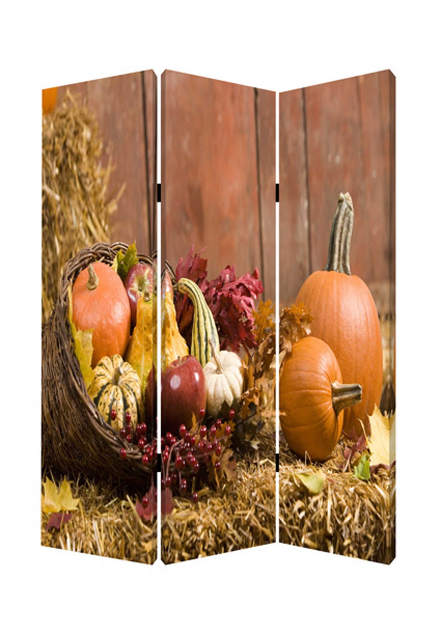 48 X 72 Multi Color Wood Canvas Harvest Screen