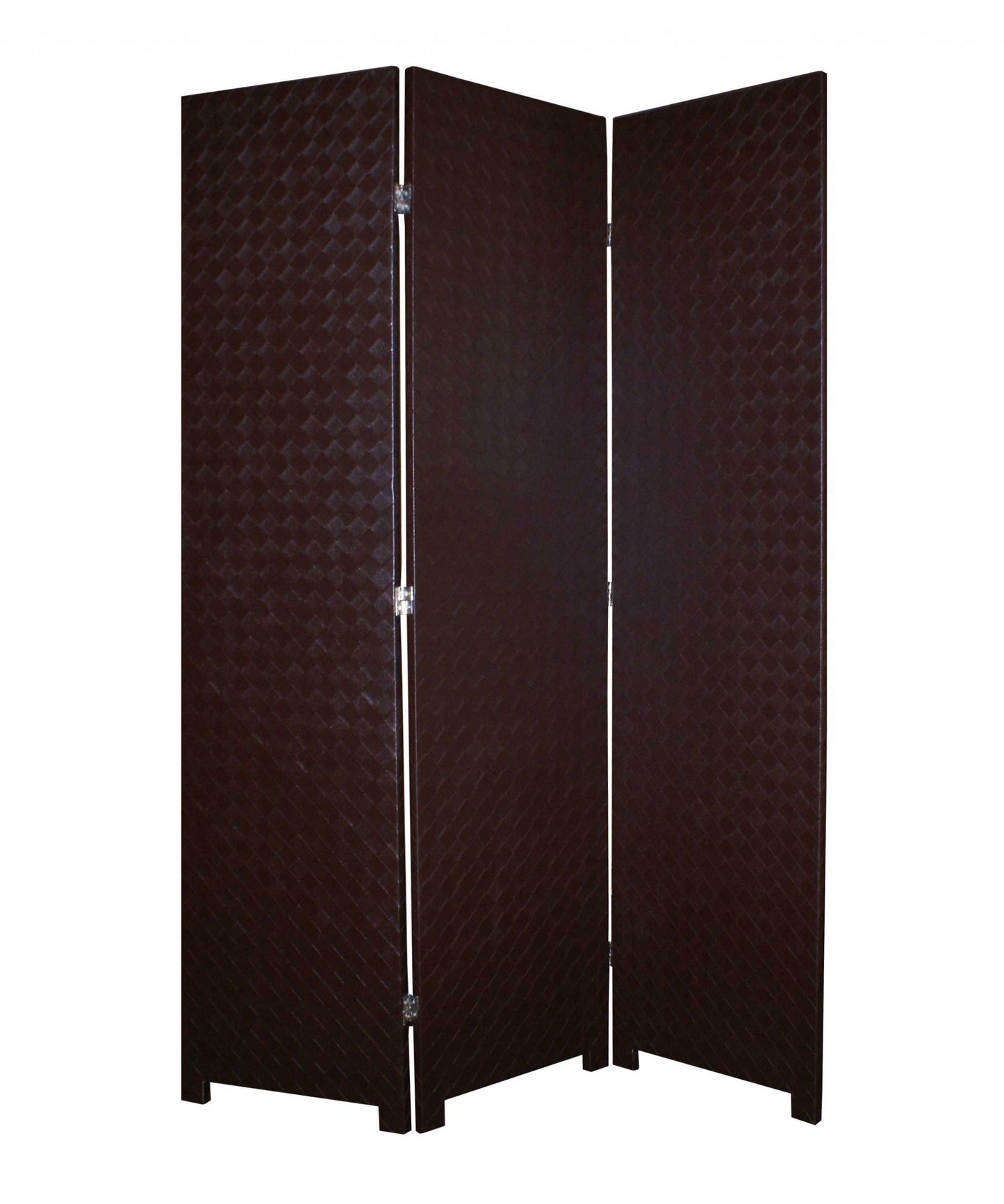 52 X 71 Brown Criss Cross Faux Leather Screen