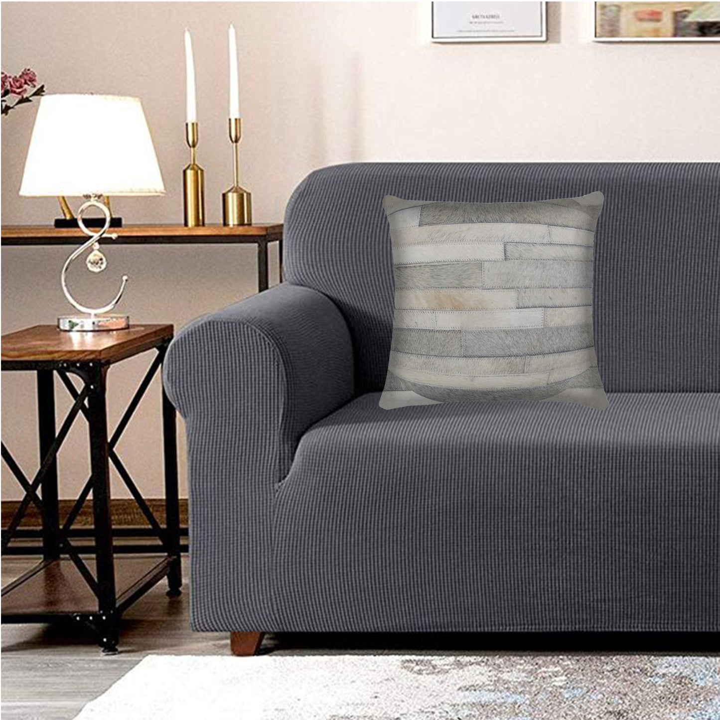 18" X 18" X 5" Gray Pillow