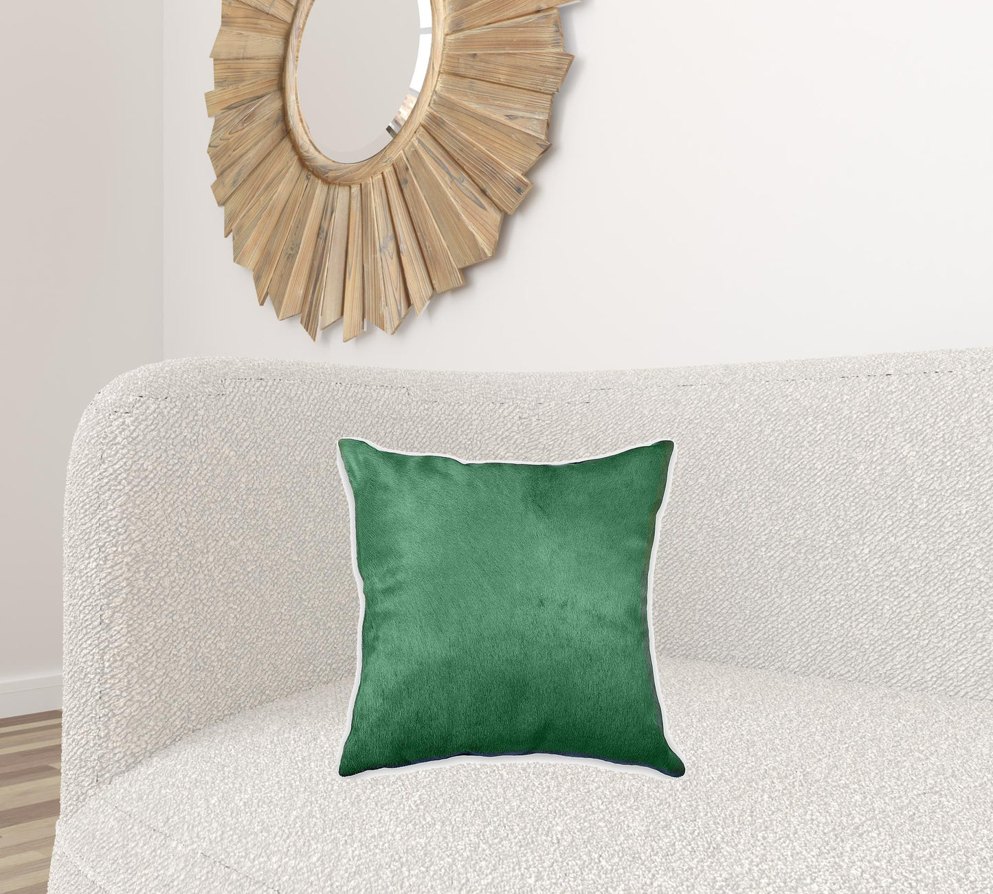 18" X 18" X 5" Verde Cowhide Pillow