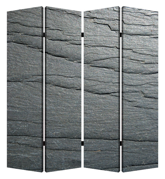 84" X 84" Multi Color Wood Canvas Black Slate Screen