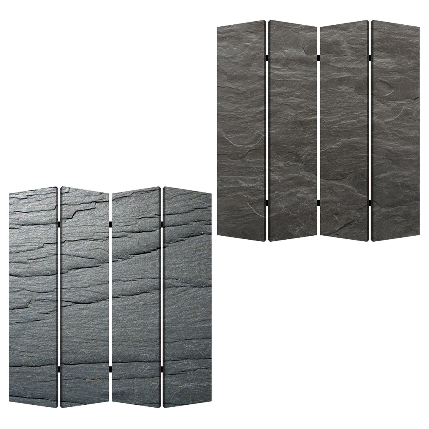 84" X 84" Multi Color Wood Canvas Black Slate Screen