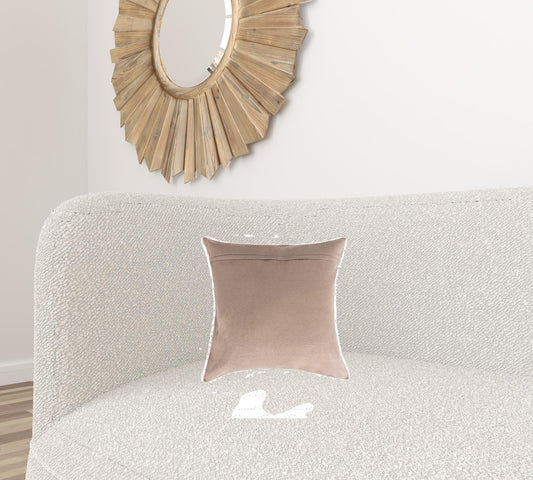18" X 18" X 5" Salt And Pepper Chocolate And White Cowhide Pillow