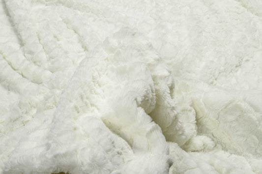 Ivory Faux Fur Plush Throw