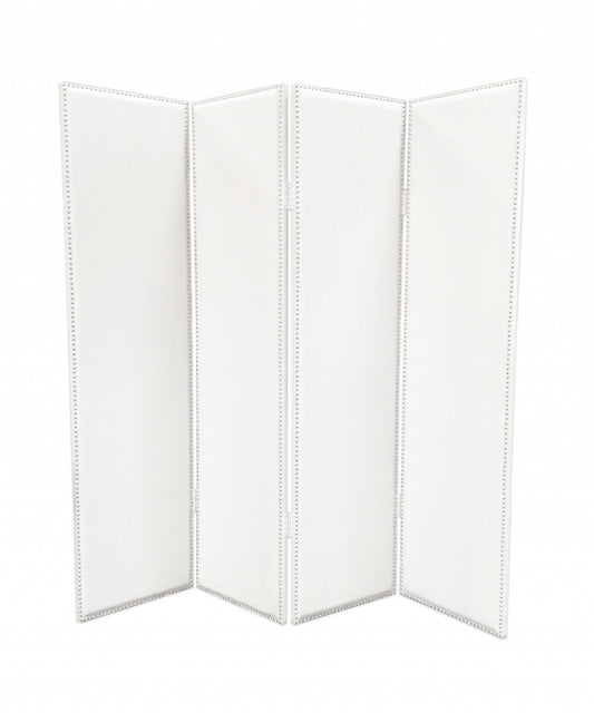 84 X 84 White Faux Leather Screen