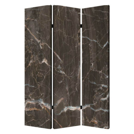 48" X 72" Multi Color Wood Canvas Black Marble Screen