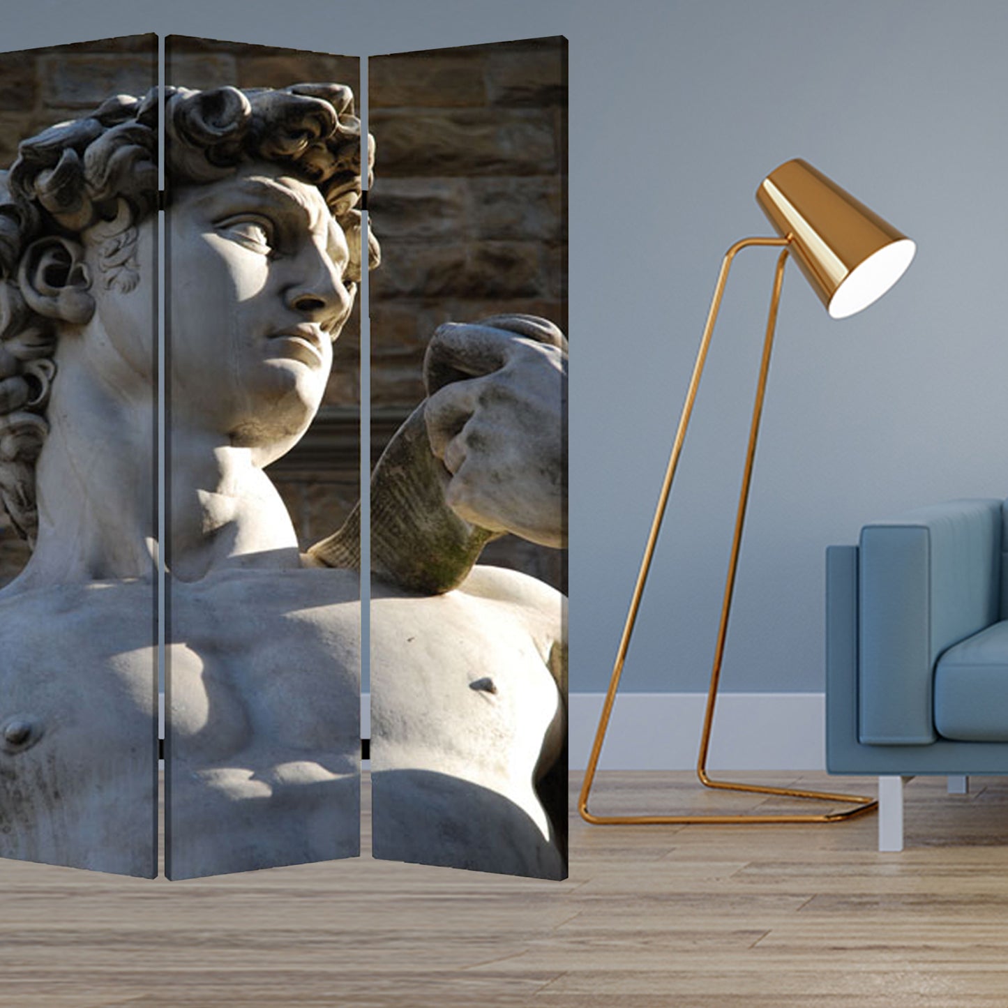 48" X 72" Multi Color Wood Canvas Rome Screen