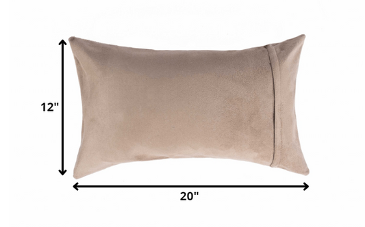 20" X 5" Brown and White Cowhide Zippered Pillow