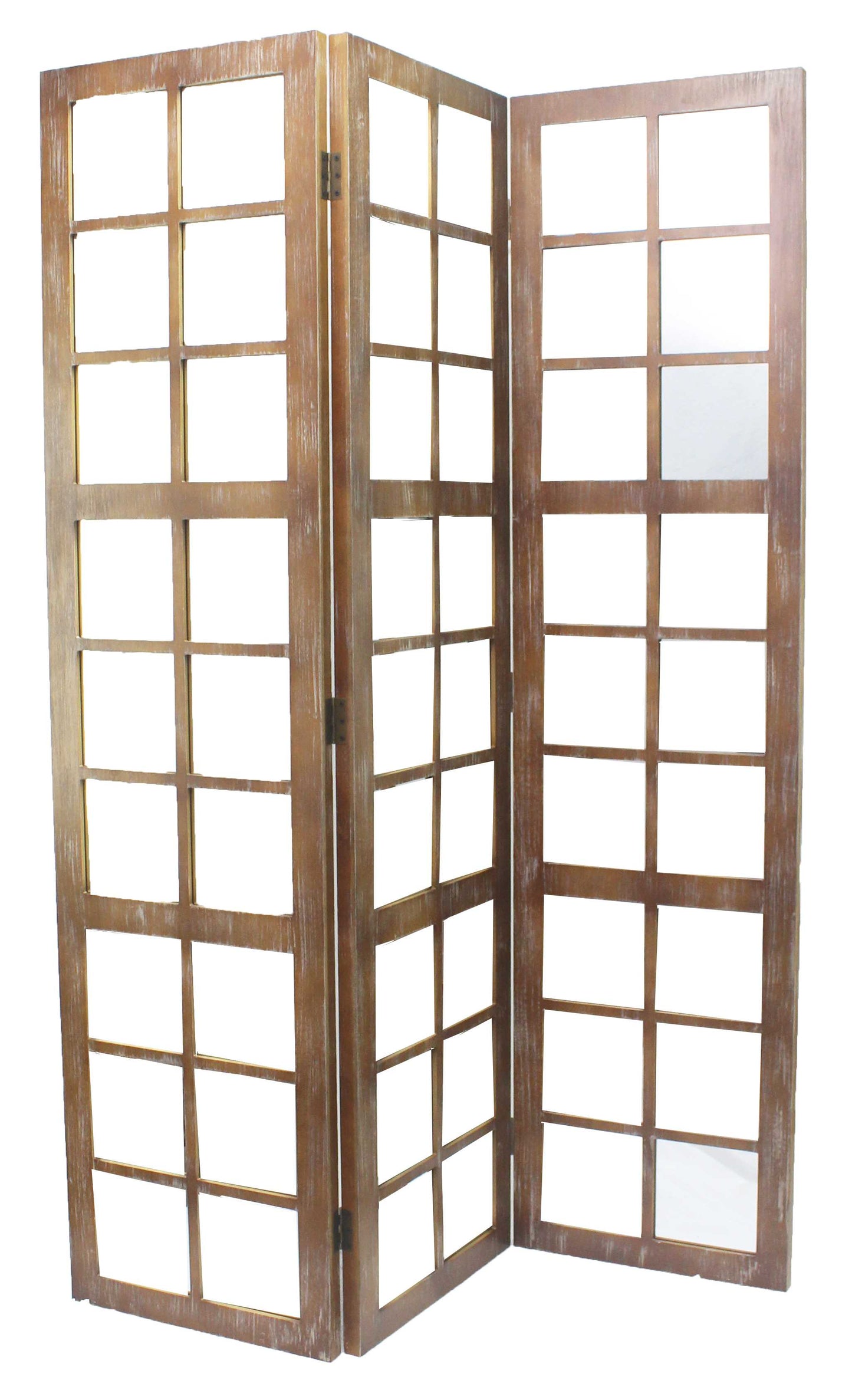 63 X 84 Brown Wood Mirror Screen