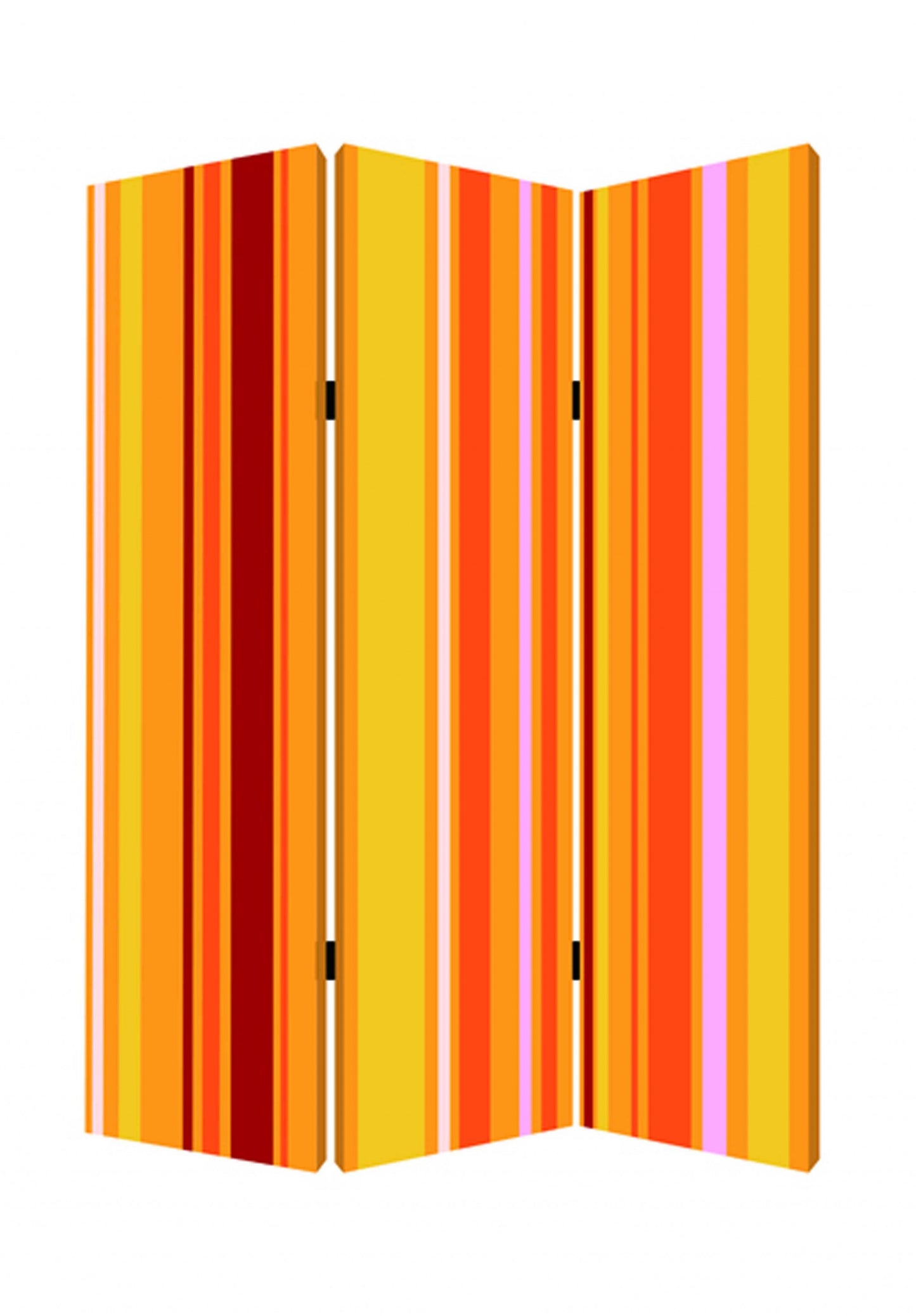 48 X 72 Multi Color Wood Canvas Deep Saffron Screen