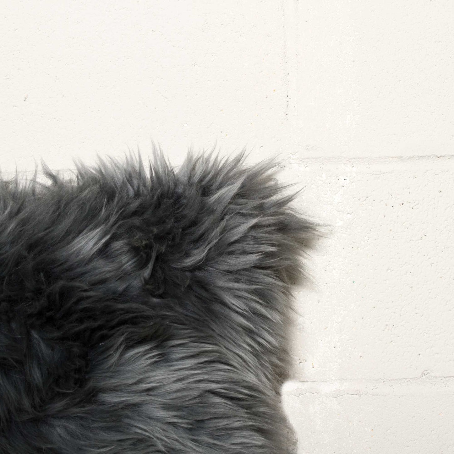 18" X 18" X 5" Gray Sheepskin Pillow
