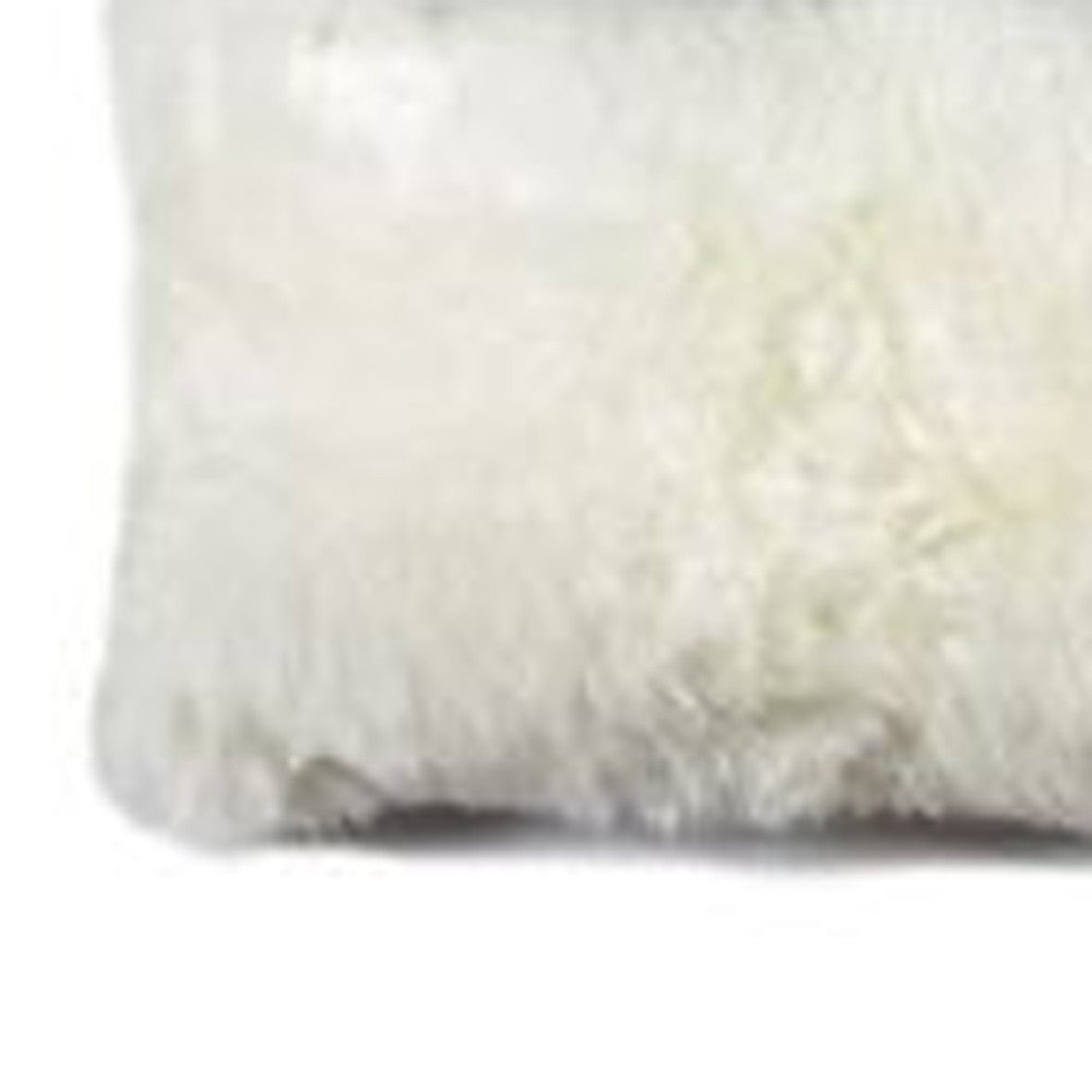 12" X 20" X 5" Natural Sheepskin Pillow