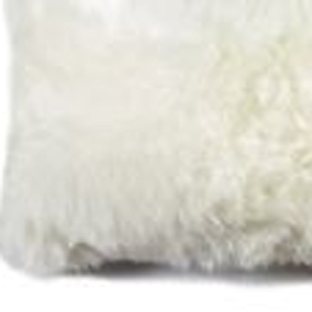12" X 20" X 5" Natural Sheepskin Pillow