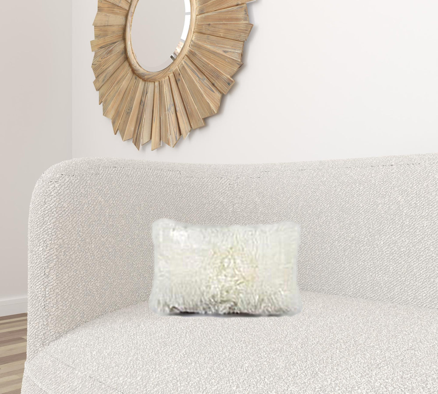 12" X 20" X 5" Natural Sheepskin Pillow