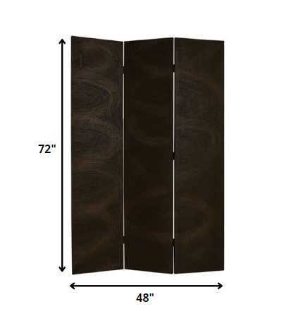 48" X 72" Black Wood Canvas Screen