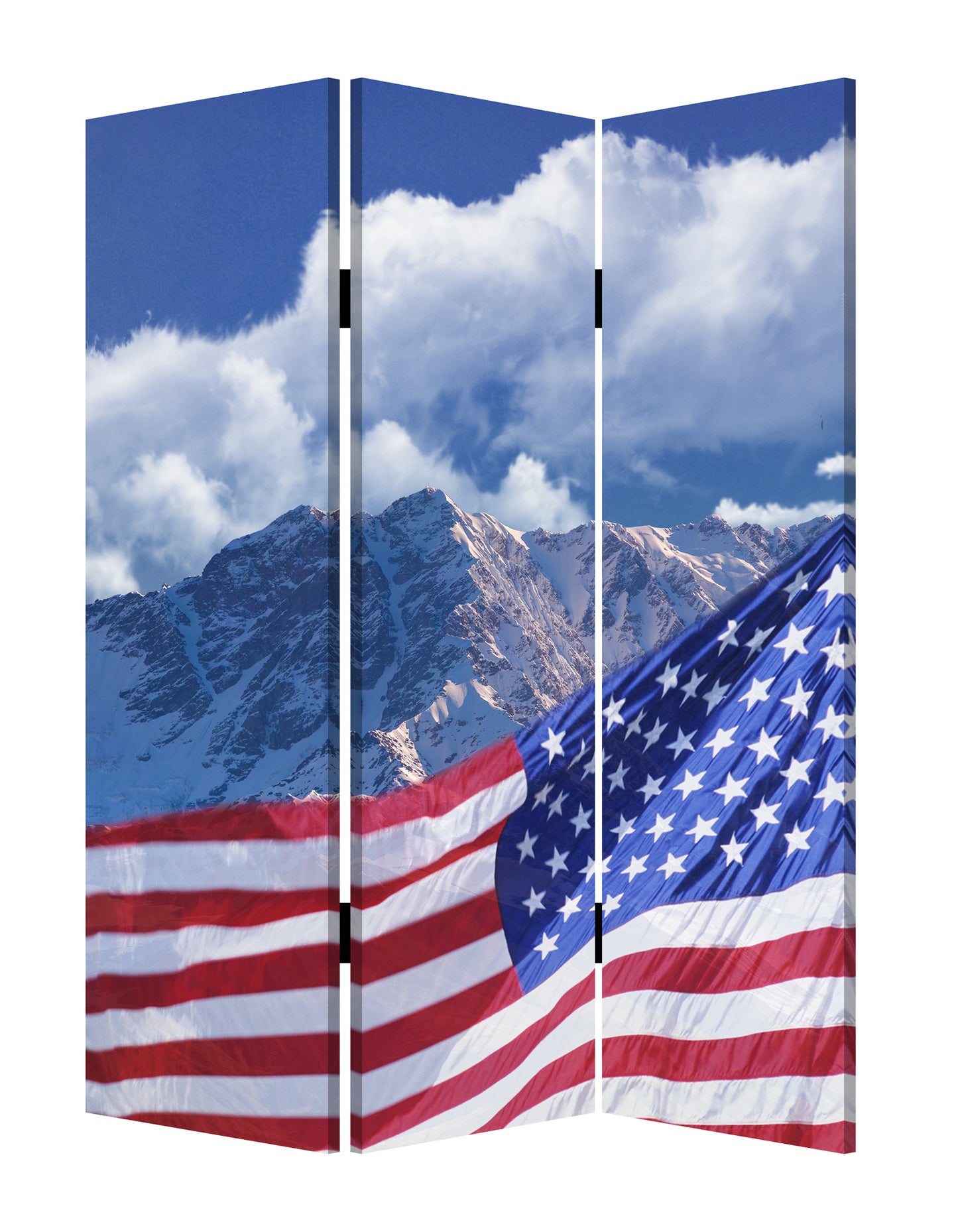 48 X 72 Multi Color Wood Canvas Model American Flag Screen