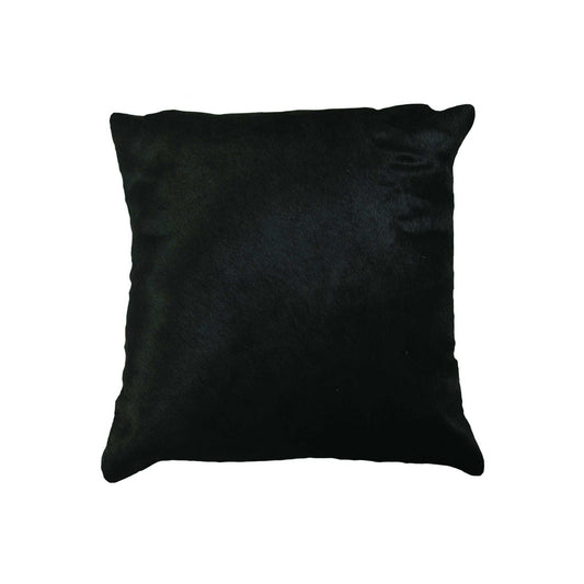 18" X 18" X 5" Black Cowhide Pillow