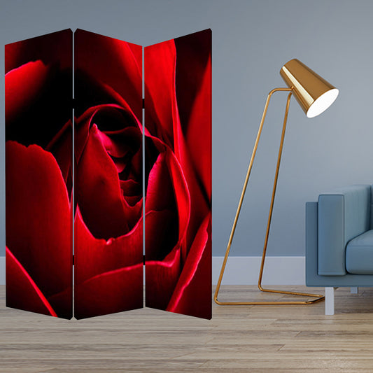 48 X 72 Multi Color Wood Canvas Rose Screen