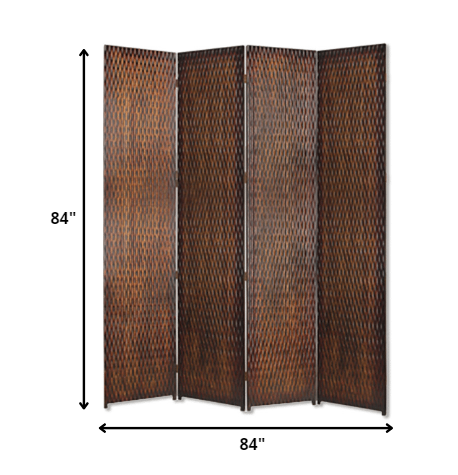 84" X 84" Brown Wood Screen