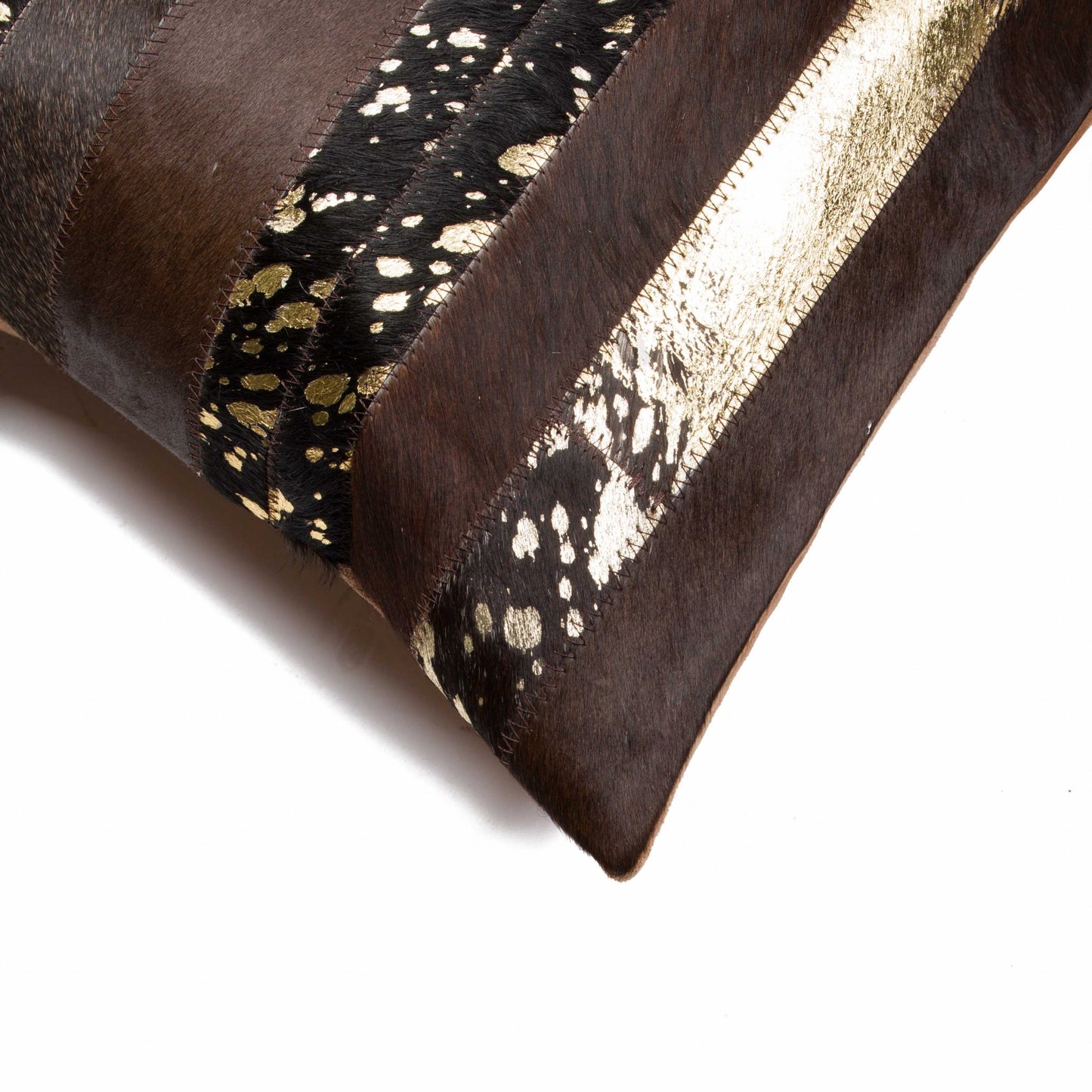 18" X 18" X 5" Gold And Chocolate Pillow 2 Pack