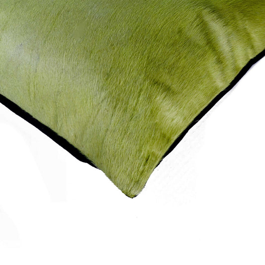 12" X 20" X 5" Lime Cowhide Pillow