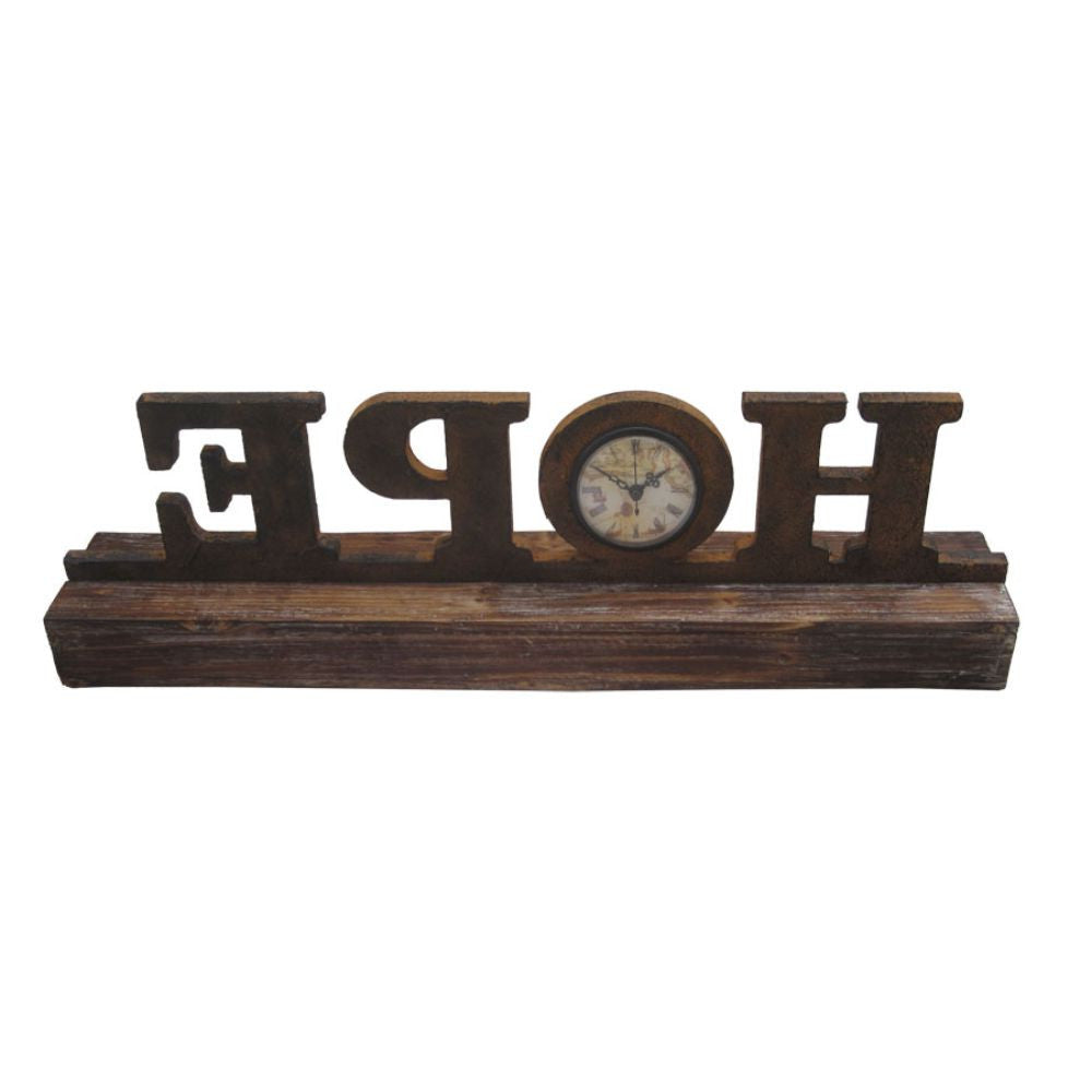 6" X 23" X 3" Brown Wood Decor Clock