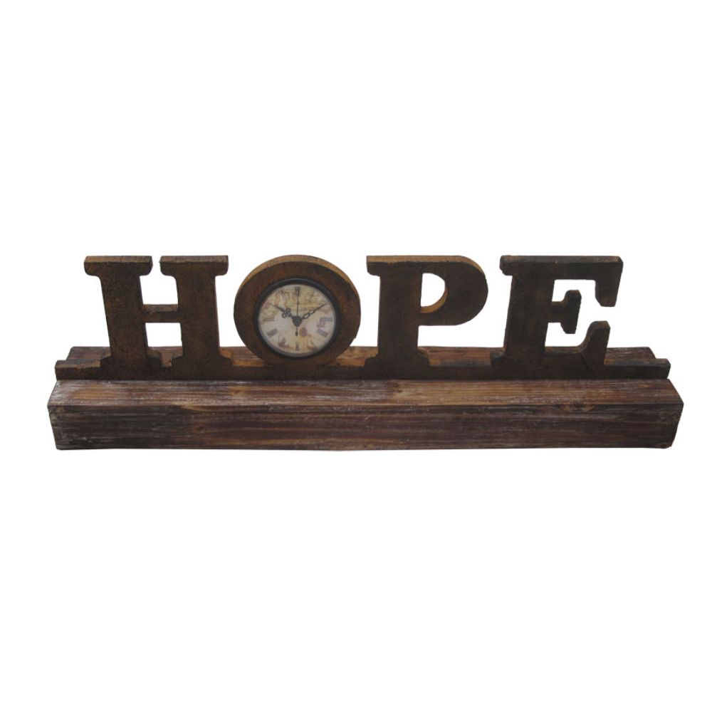 6" X 23" X 3" Brown Wood Decor Clock