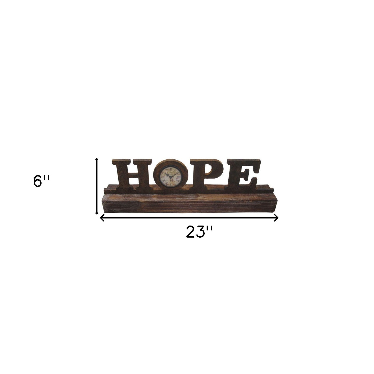 6" X 23" X 3" Brown Wood Decor Clock