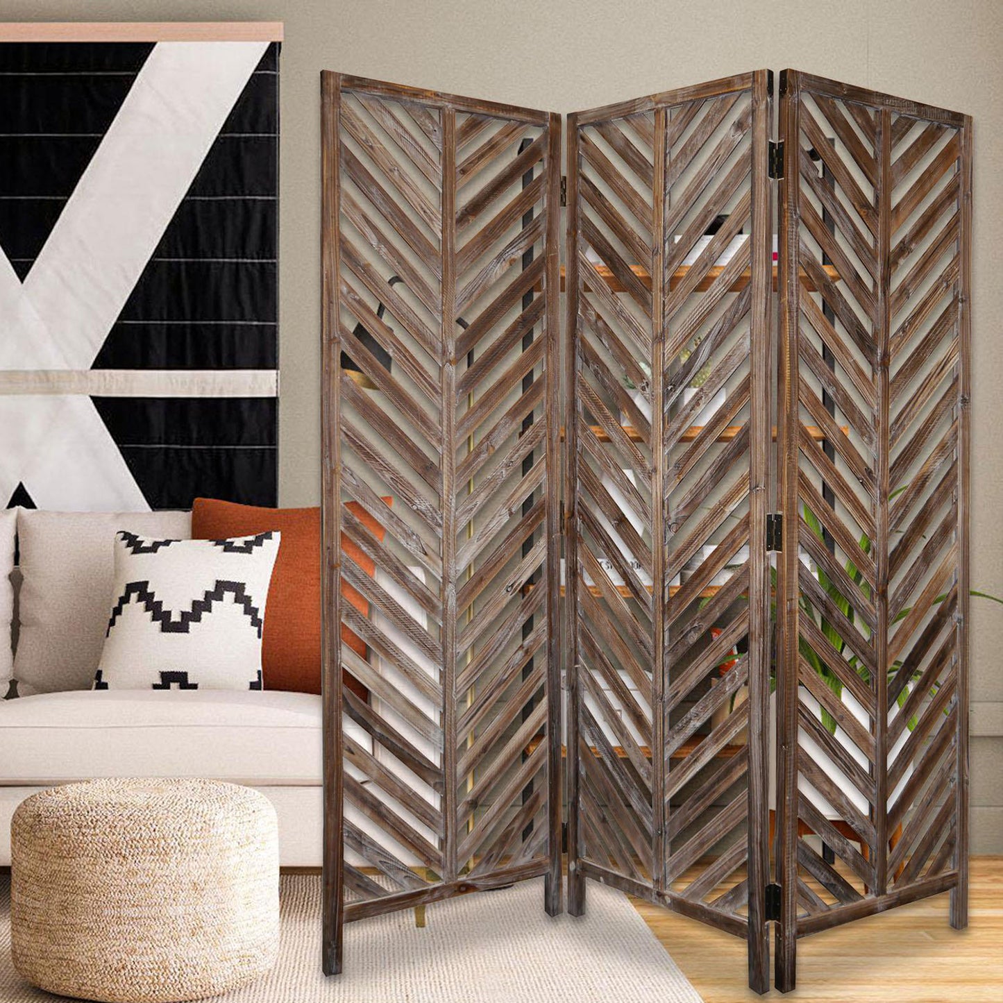 63 X 72 Brown Wood Screen