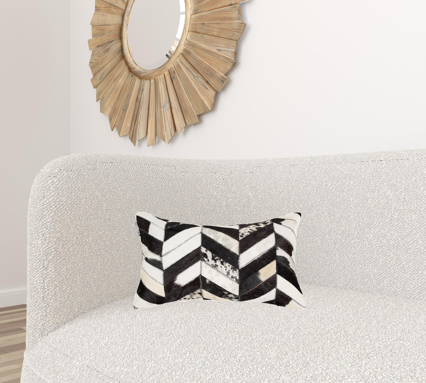 12" X 20" X 5" Black And Natural Pillow