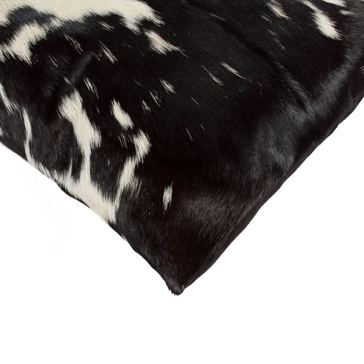 18" X 18" X 5" Black And White Cowhide Pillow