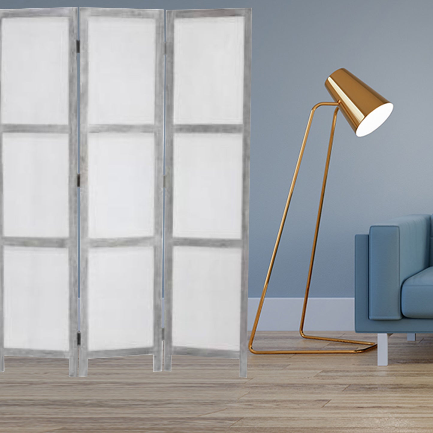 53" X 67" Gray Wood Breezer Mesh Screen