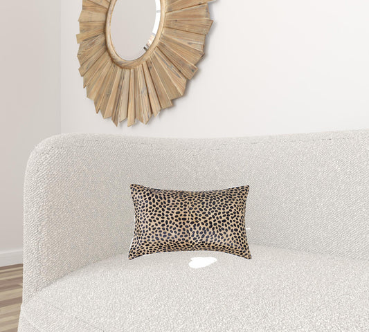 12" X 20" X 5" Cheetah Cowhide Pillow