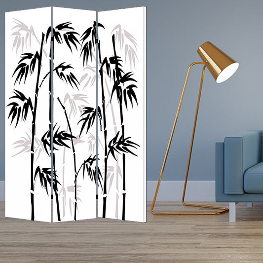 48 X 72 Multi Color Wood Canvas Bamboo Leaf Screen